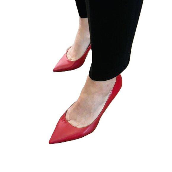 Tamara Mellon Red Leather Rebel 75 pumps sz 6.5 made in Italy - Picture 6 of 7